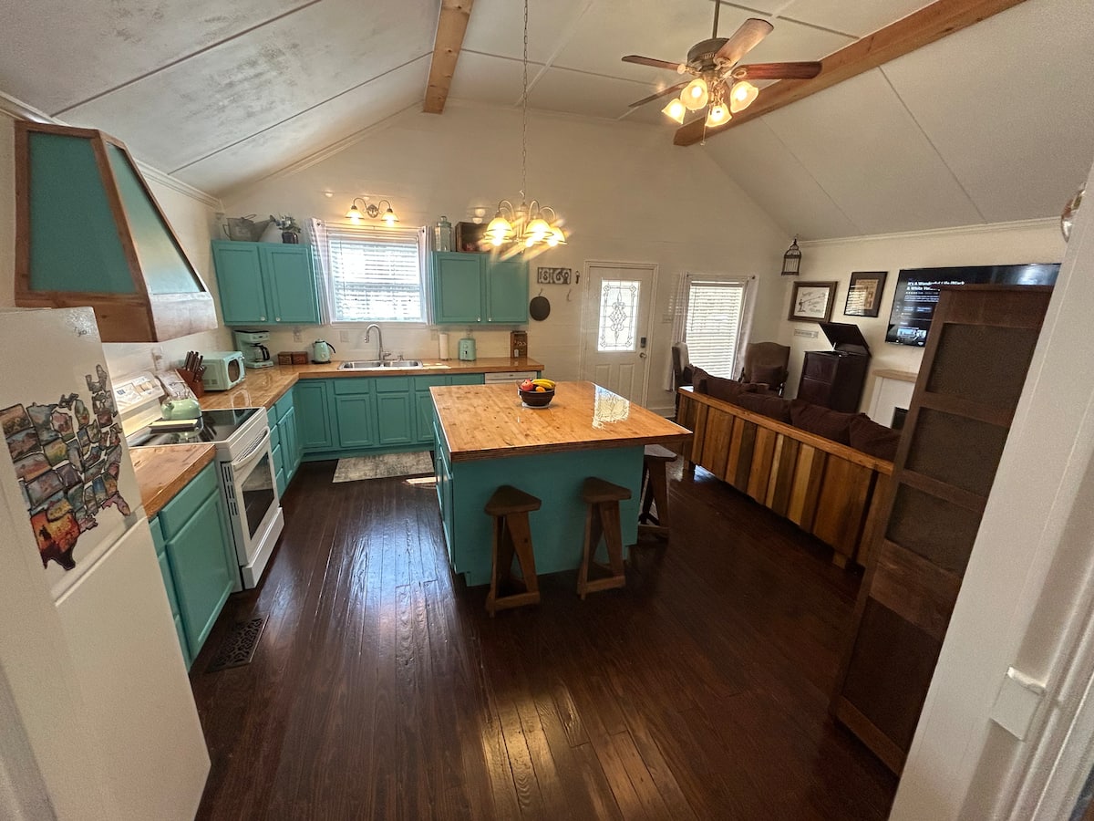 Teal kitchen